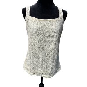Tulle blouse sleeveless tank beautiful straps‎ on back size large